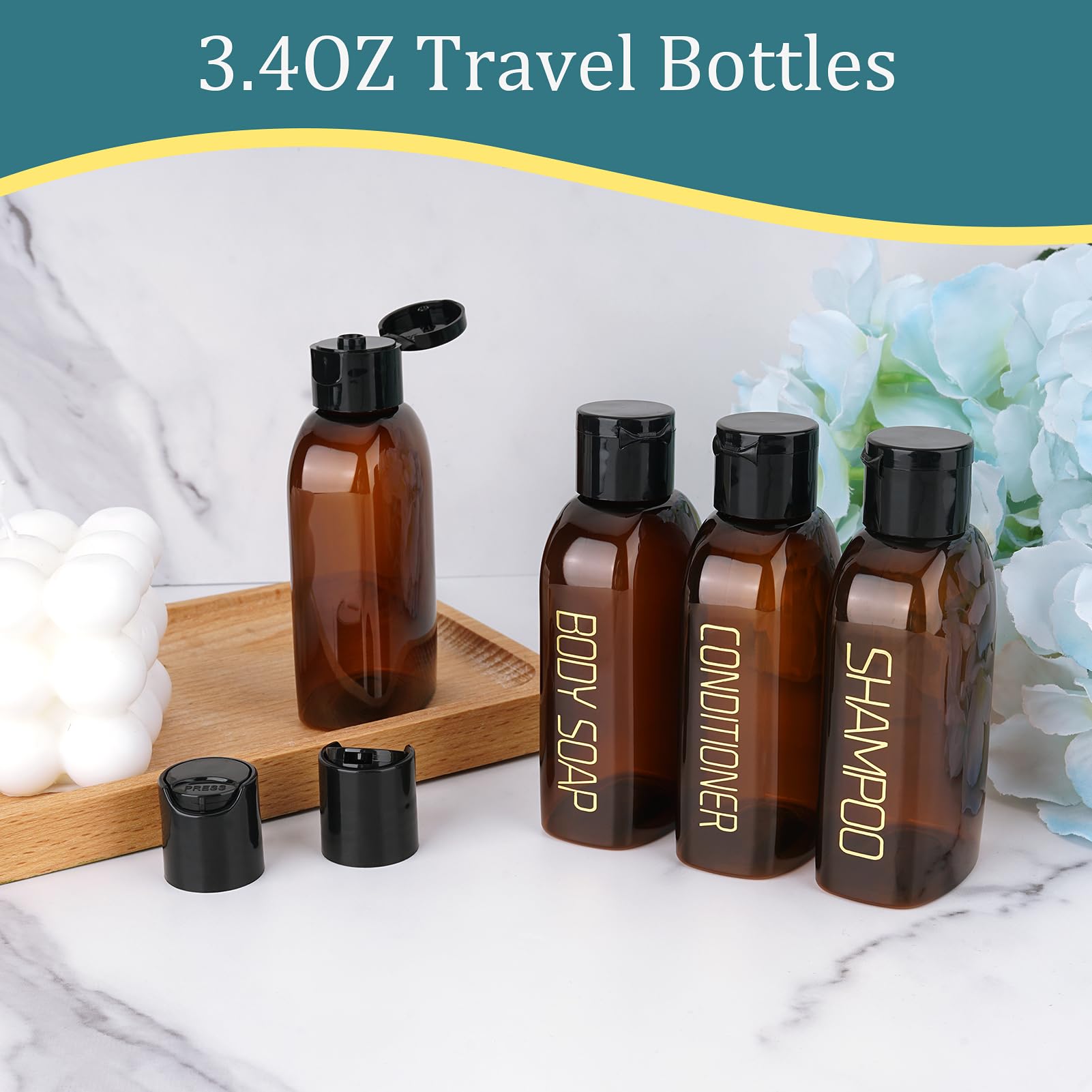 Cosywell travel body soap bottle labeled for organization on the go.