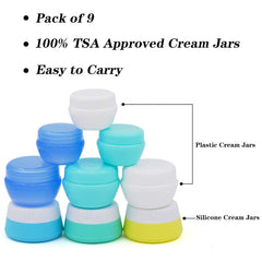 Cosywell travel containers set: 20ml plastic jars for lightweight, leak-proof travel