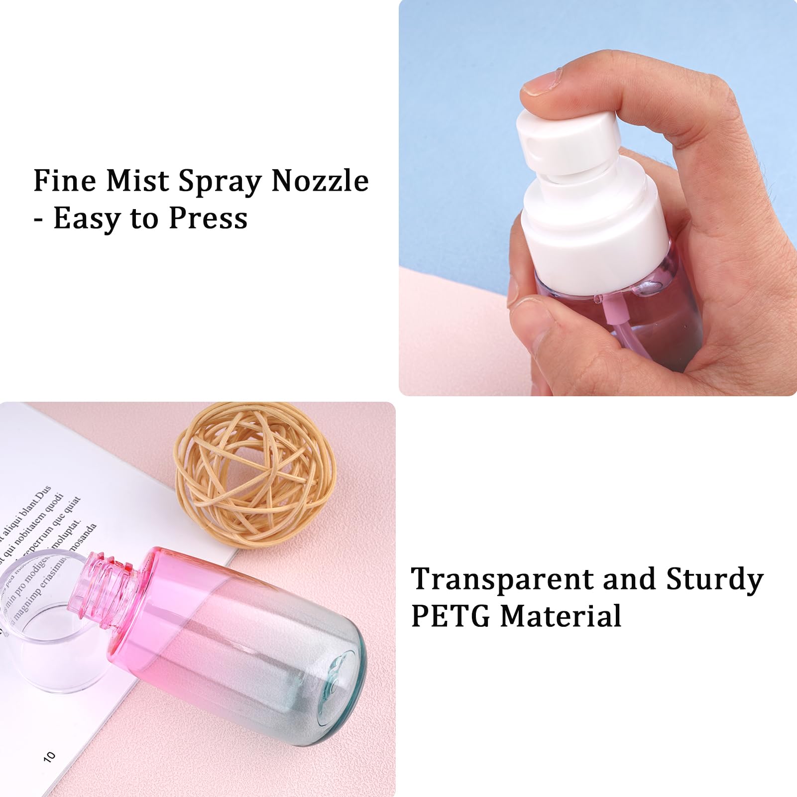 Cosywell travel-size spray bottle fits easily in bags and purses