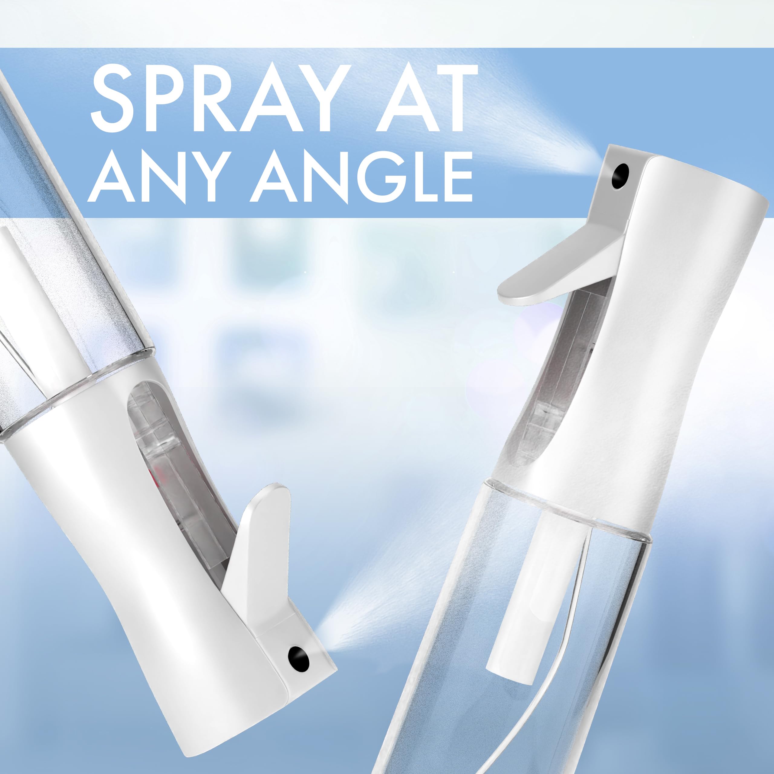 Cotouni clear glass spray bottle sprays upright or upside down for flexibility.