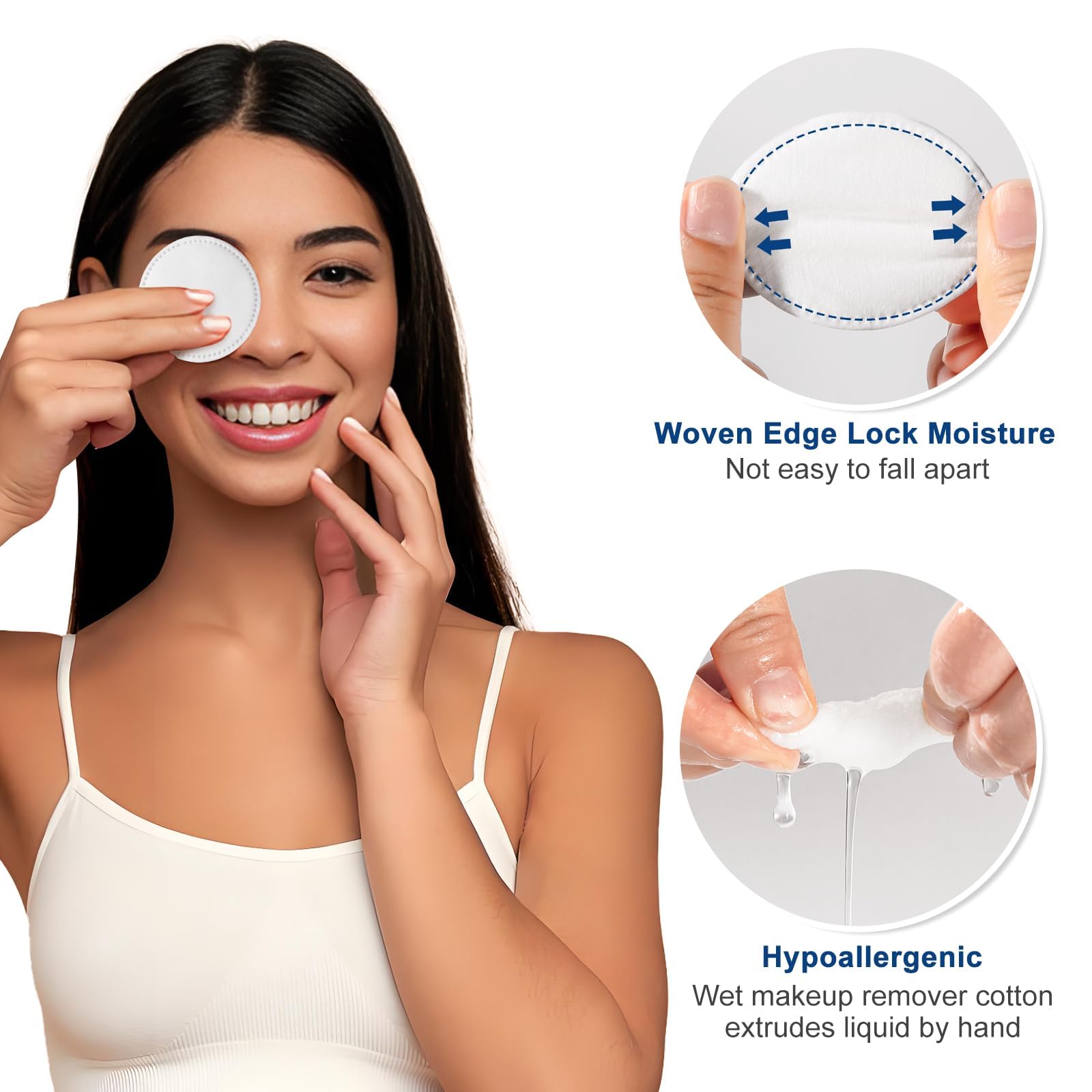 Cottonessence cotton rounds featuring a lint-free edge for clean results.