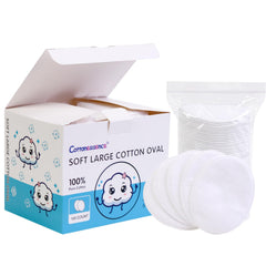 Cottonessence oval cotton pads 100-count pack for gentle daily skincare and makeup removal