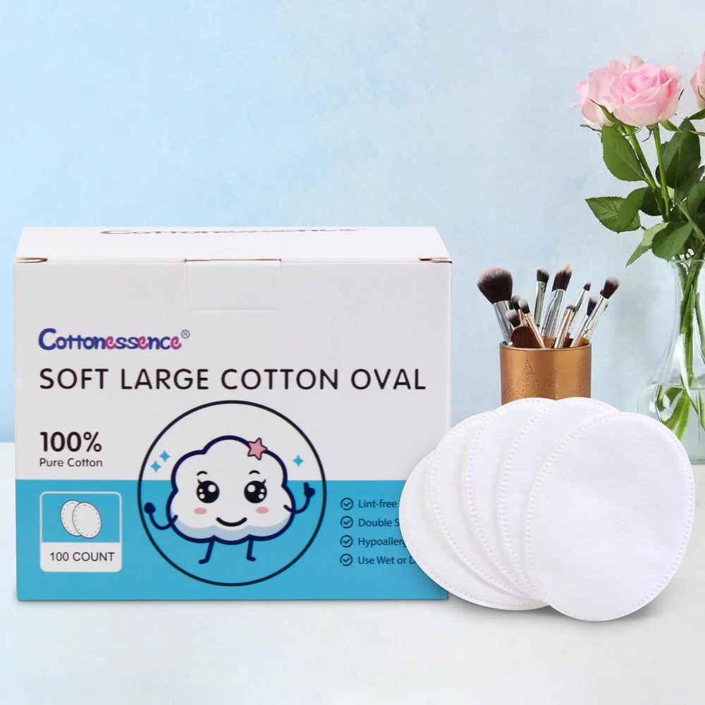 Cottonessence oval cotton pads hypoallergenic option for gentle cleansing routines