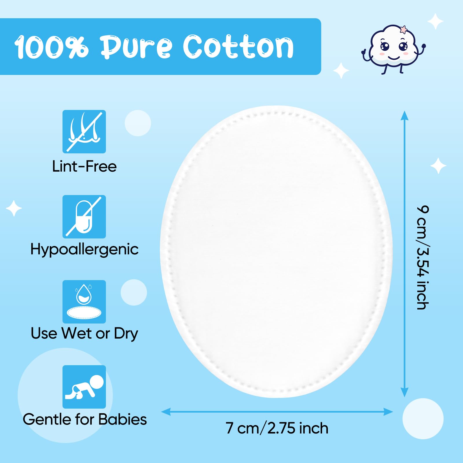 Cottonessence oval cotton pads large oval shape for efficient broad coverage