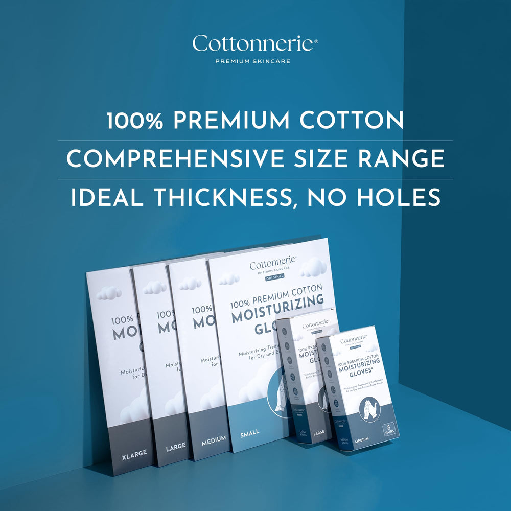 Guantes Cottonnerie para uso nocturno, ayudan a mantener la hidratación de las manos.