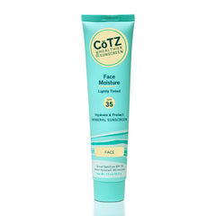 CoTZ Face Moisture sunscreen bottle dispensing for quick daily sun protection.