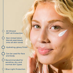 CoTZ Sensitive SPF 40 label captures broad-spectrum protection for UVA-UVB.