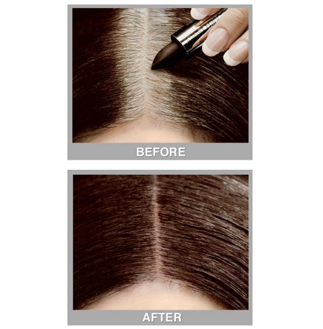 Root and sideburn coverage with Cover Your Gray dark brown touch-up stick.
