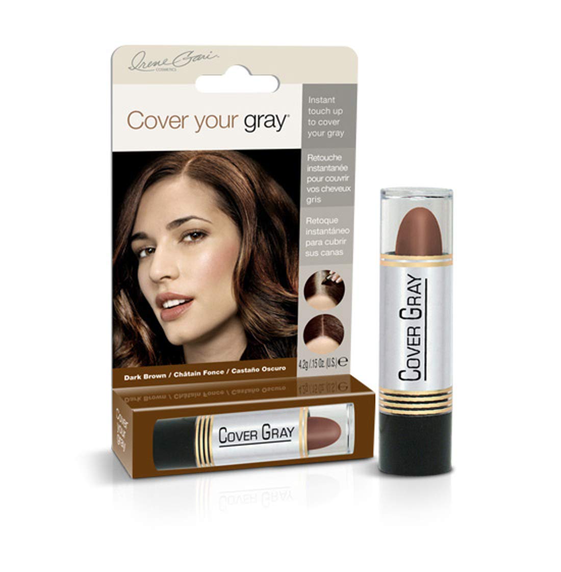 Cover Your Gray dark brown touch-up stick 2-pack for quick at-home color touch-ups.