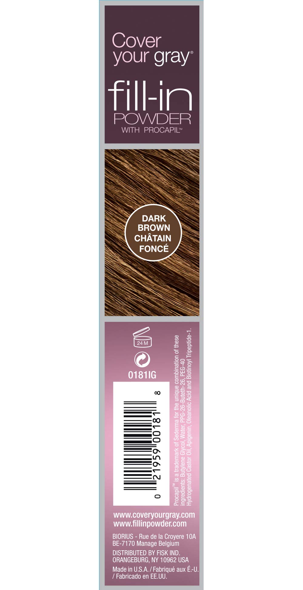 Cover Your Gray Fill-In Powder brush applicator provides precise coverage on thinning areas.