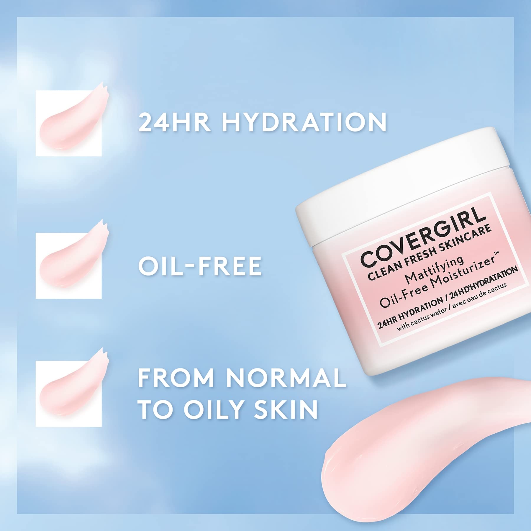 COVERGIRL 24HR hydration suggested by product imagery.