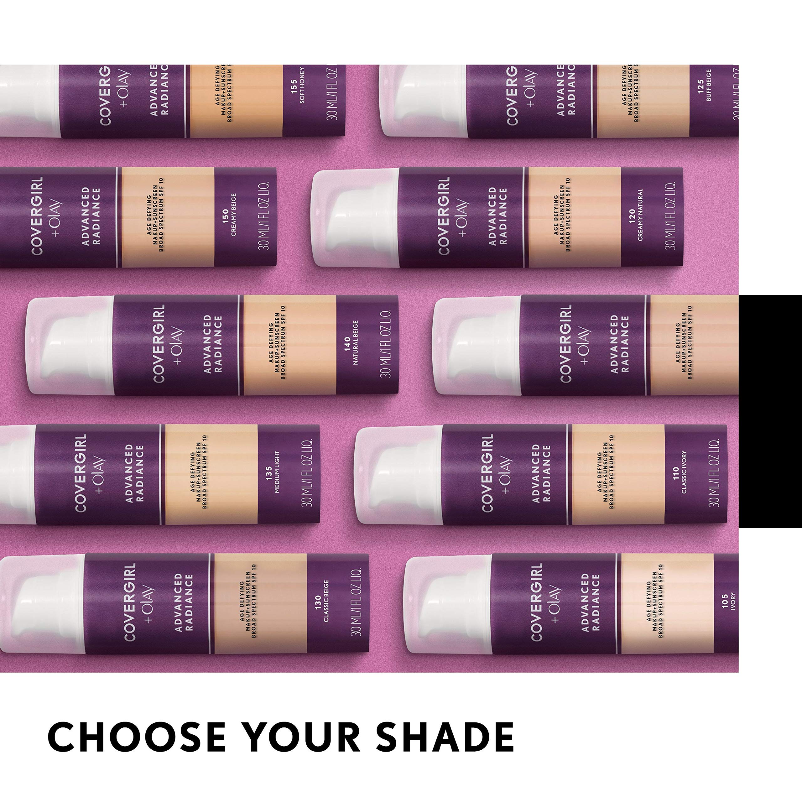 CoverGirl Advanced Radiance Foundation 135 damp sponge blending visualization.
