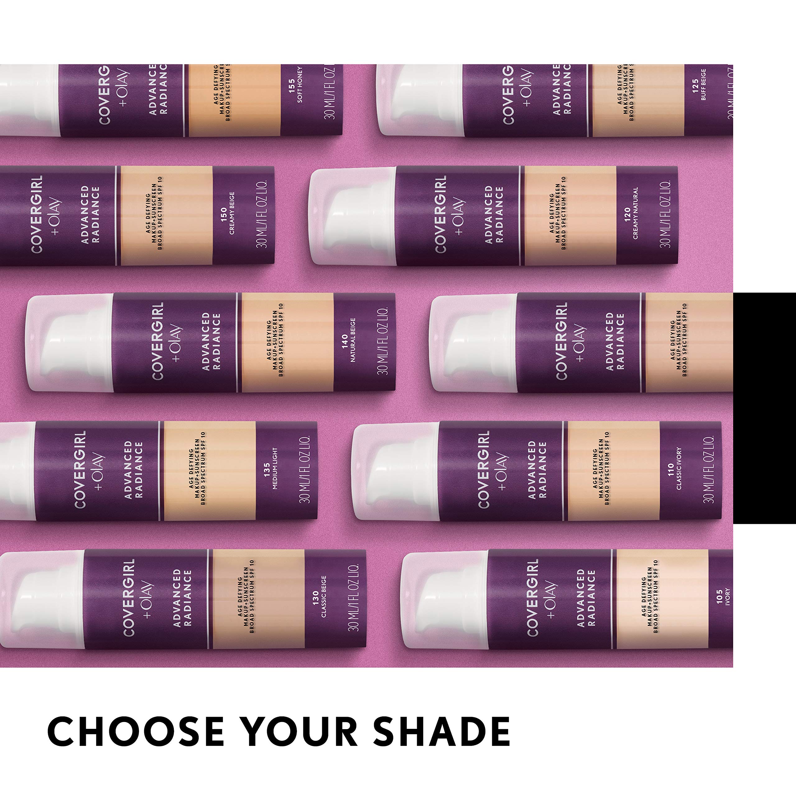 CoverGirl Advanced Radiance Foundation shade range enables matching diverse skin tones beautifully.