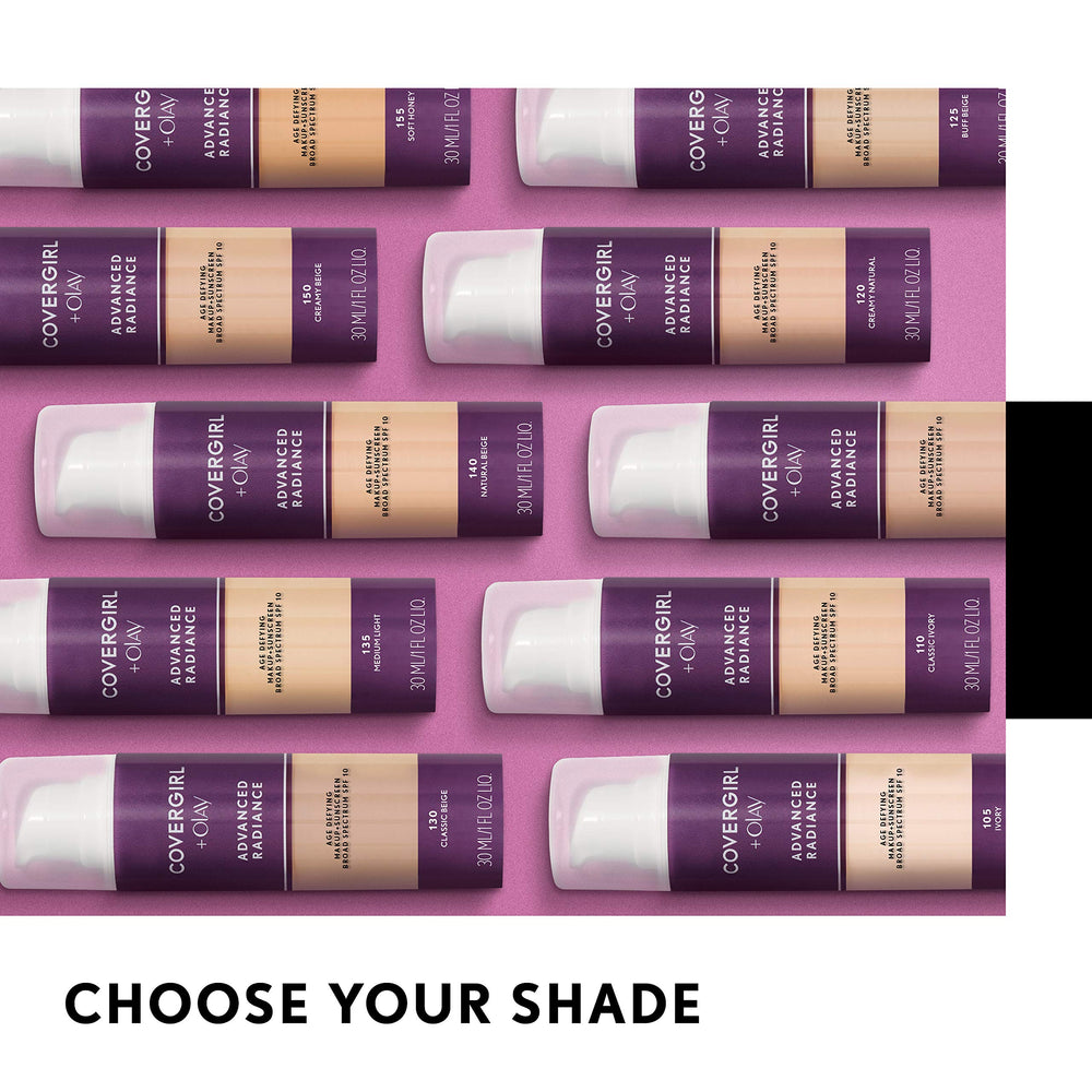 CoverGirl Advanced Radiance Foundation shade range enables matching diverse skin tones beautifully.