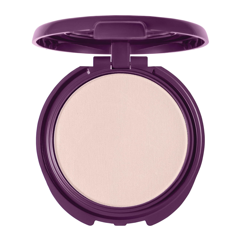 CoverGirl Advanced Radiance pressed powder texture close-up shows creamy, smooth glide.