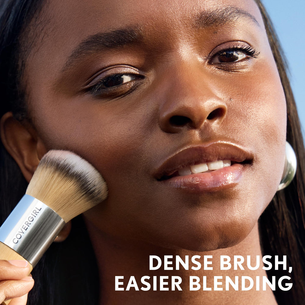 CoverGirl Blending Foundation Brush packaging uses a 30% PCR carton.