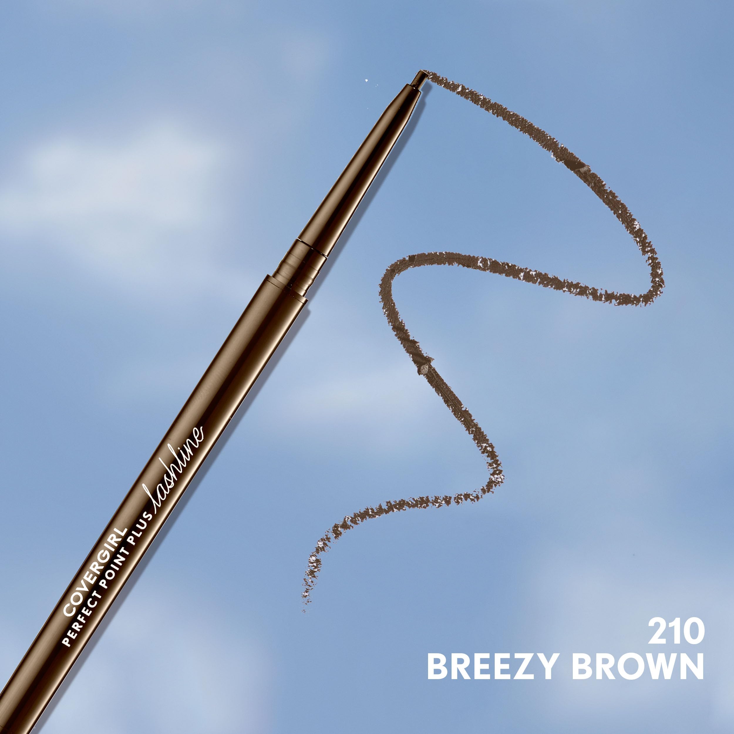 CoverGirl Breezy Brown lashline pencil in use for precise definition