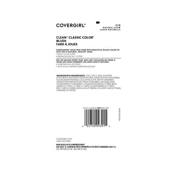 COVERGIRL blush brush-applied on cheek delivering lasting color for all-day wear.