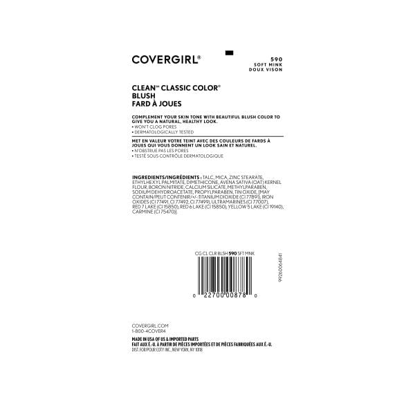 COVERGIRL Soft Mink blush swirled on the cheek for lasting rosy color.