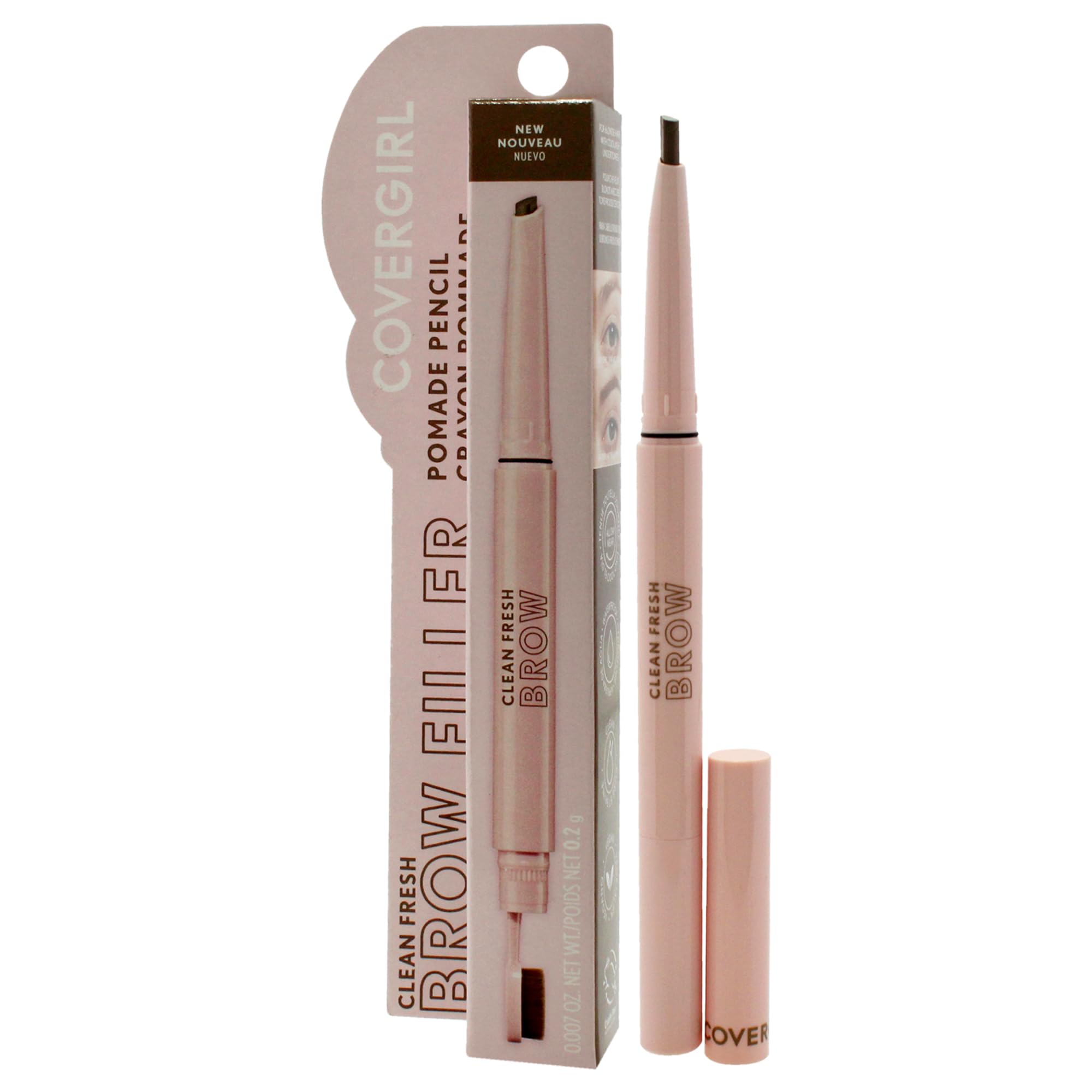 COVERGIRL Clean Fresh Brow Filler Pomade acabado mate suave mantiene las cejas naturales todo el día.
