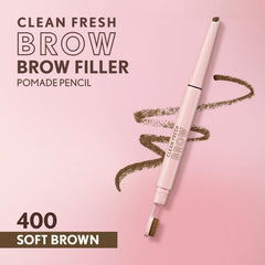 Covergirl Clean Fresh Brow Filler Pomade con pigmento cremoso para color intenso y natural.