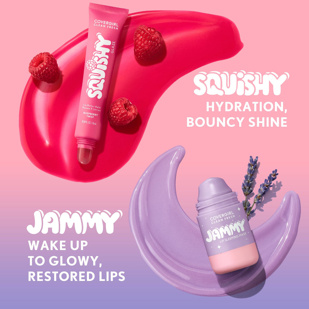 COVERGIRL Clean Fresh Jammy Lip Sleeping Mask, libre de parabenos, sulfatos y ftalatos para labios sanos.