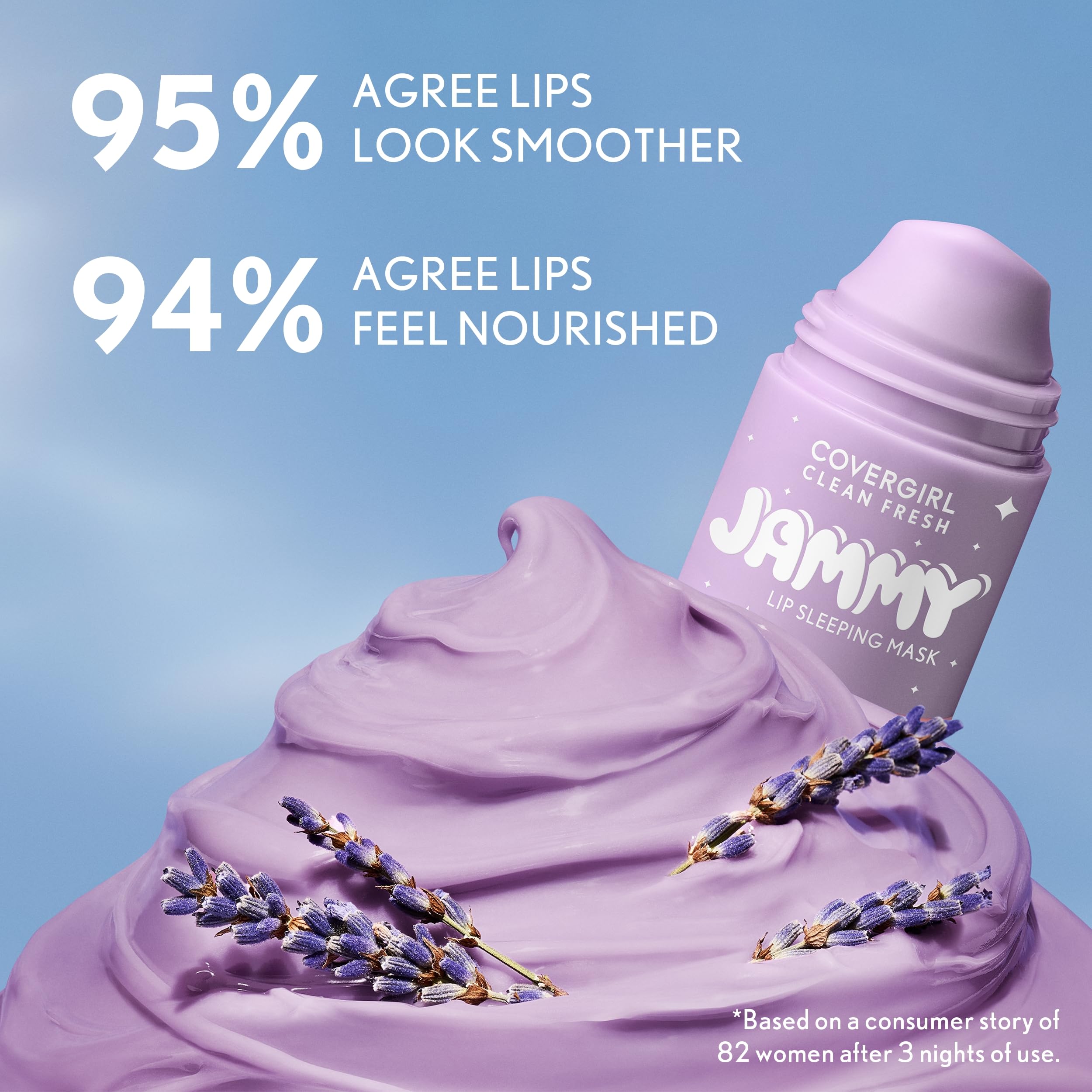 COVERGIRL Clean Fresh Jammy Lip Sleeping Mask, tono translúcido que se adapta a cualquier labio.