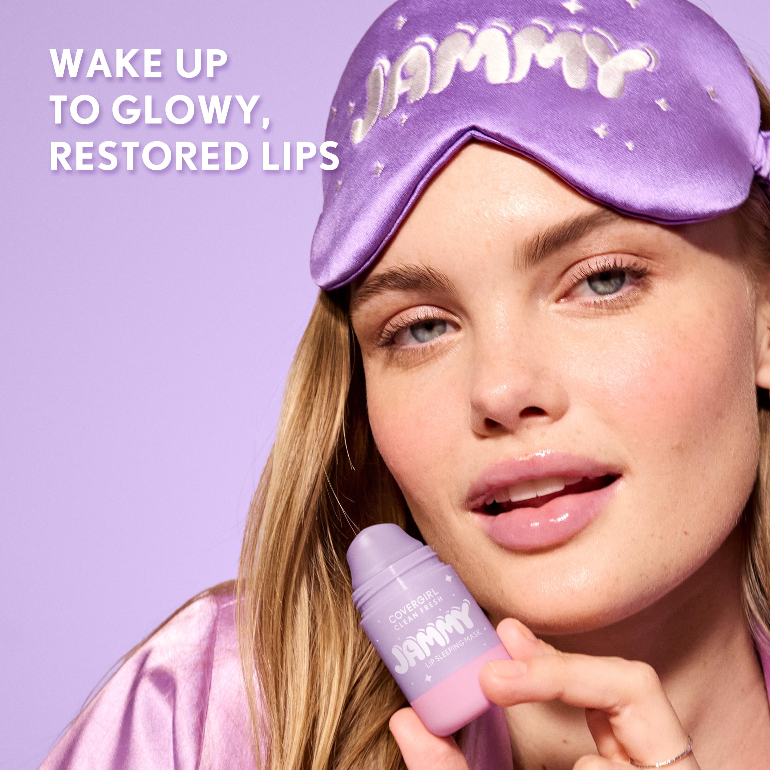 COVERGIRL Clean Fresh Jammy Lip Sleeping Mask, Vitamina E y karité con aceites vegetales nutritivos.
