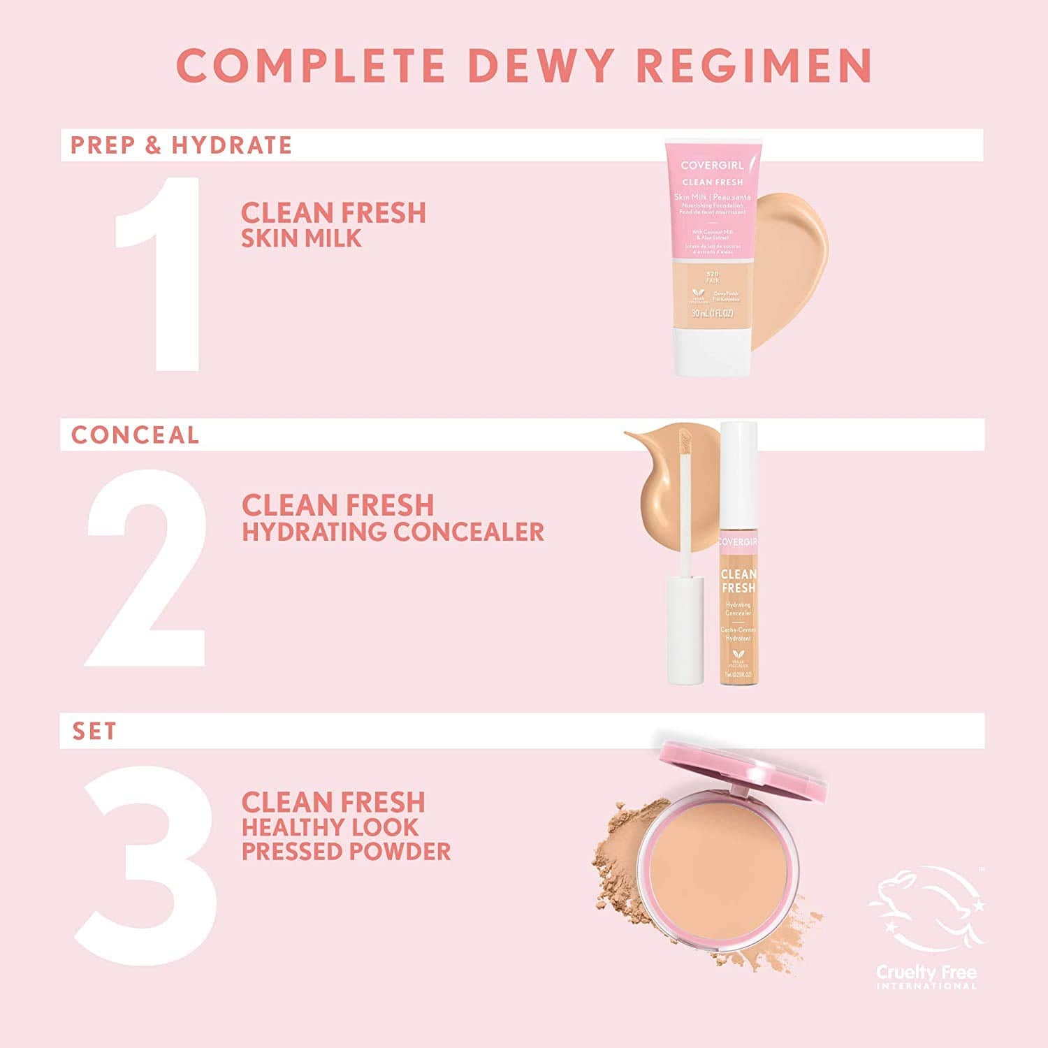 CoverGirl Clean Fresh pressed powder during shine-control application demonstrating long-lasting look.