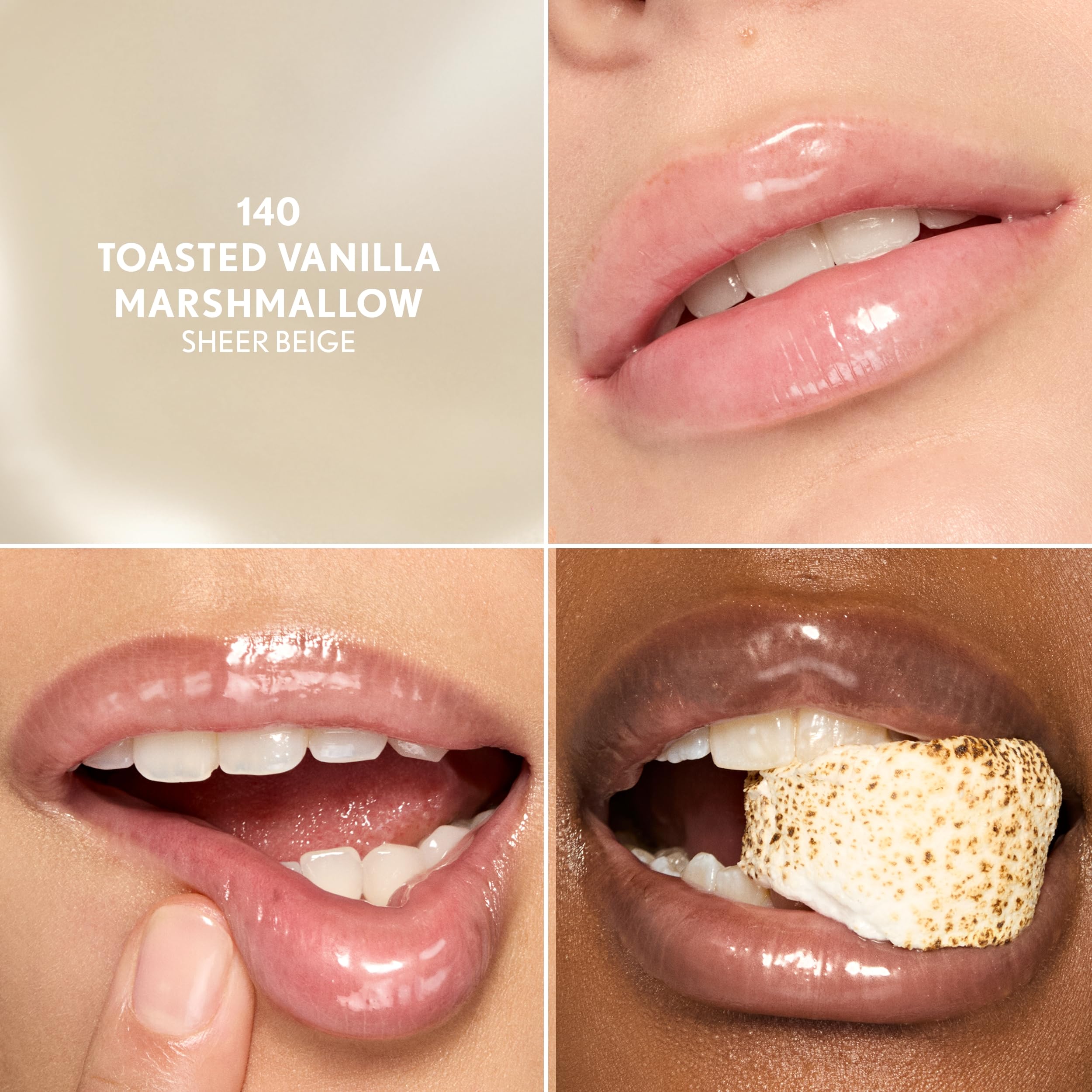 COVERGIRL Clean Fresh Squishy Glaze Lip Butter Balm brillo translúcido para look natural.