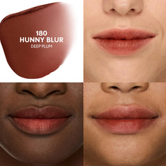 Close-up of matte finish with blur effect and soft texture on COVERGIRL lipstick.