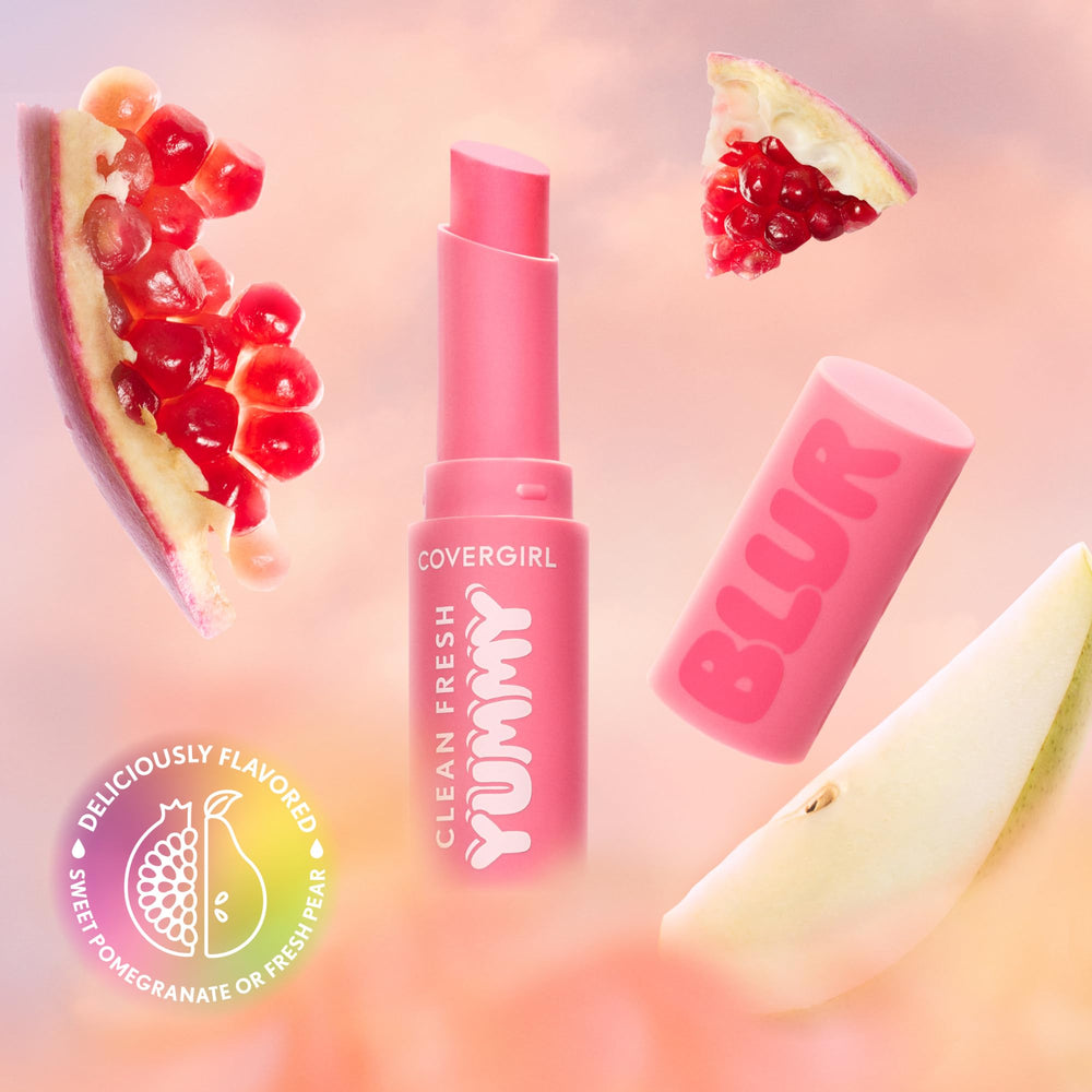 Vegan formula badge with Leaping Bunny on CoverGirl Blur lipstick packaging.