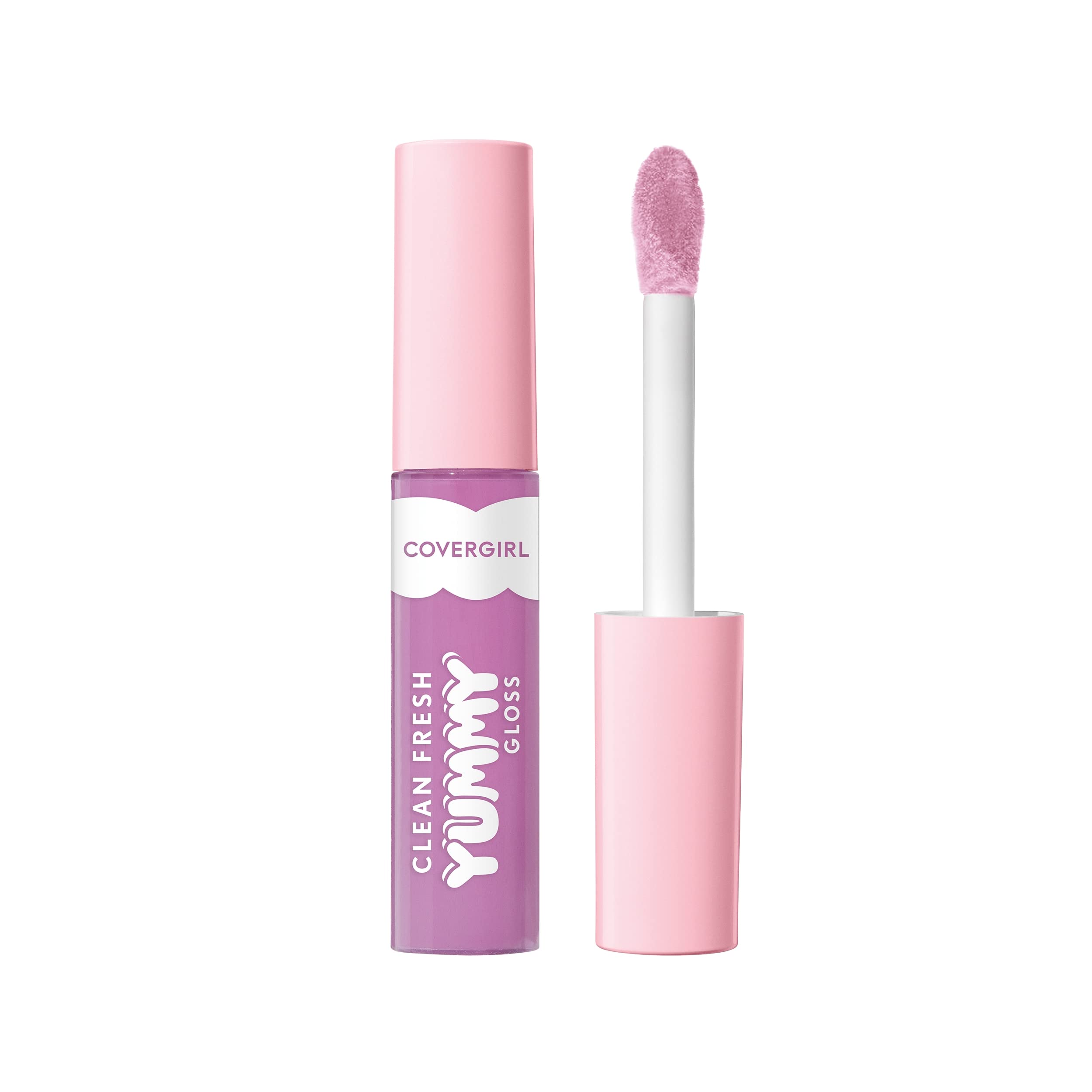COVERGIRL Clean Fresh Yummy Gloss closeup shows glossy lips and hydration.