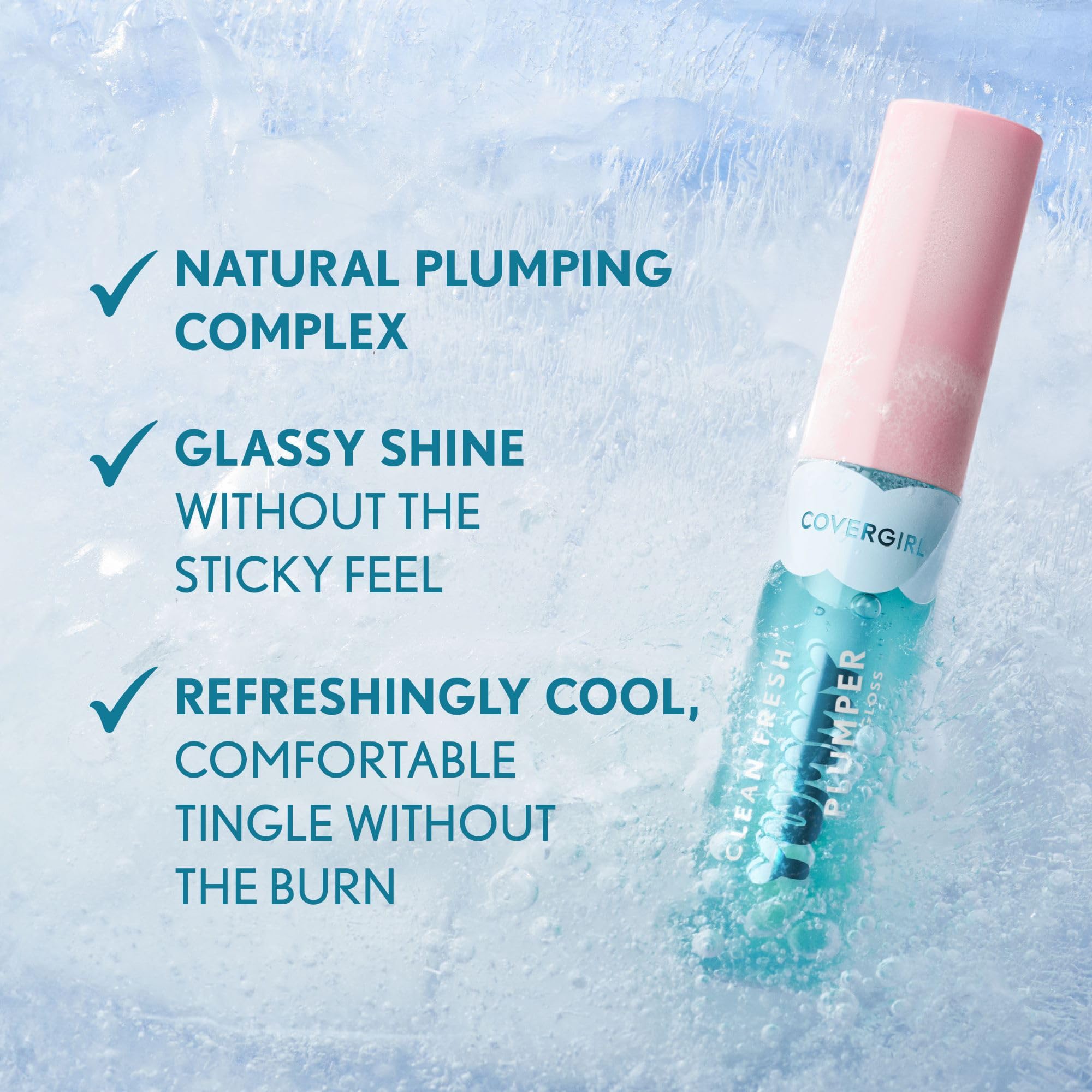 Ice-shine finish on CoverGirl Yummy Gloss provides a glassy look.