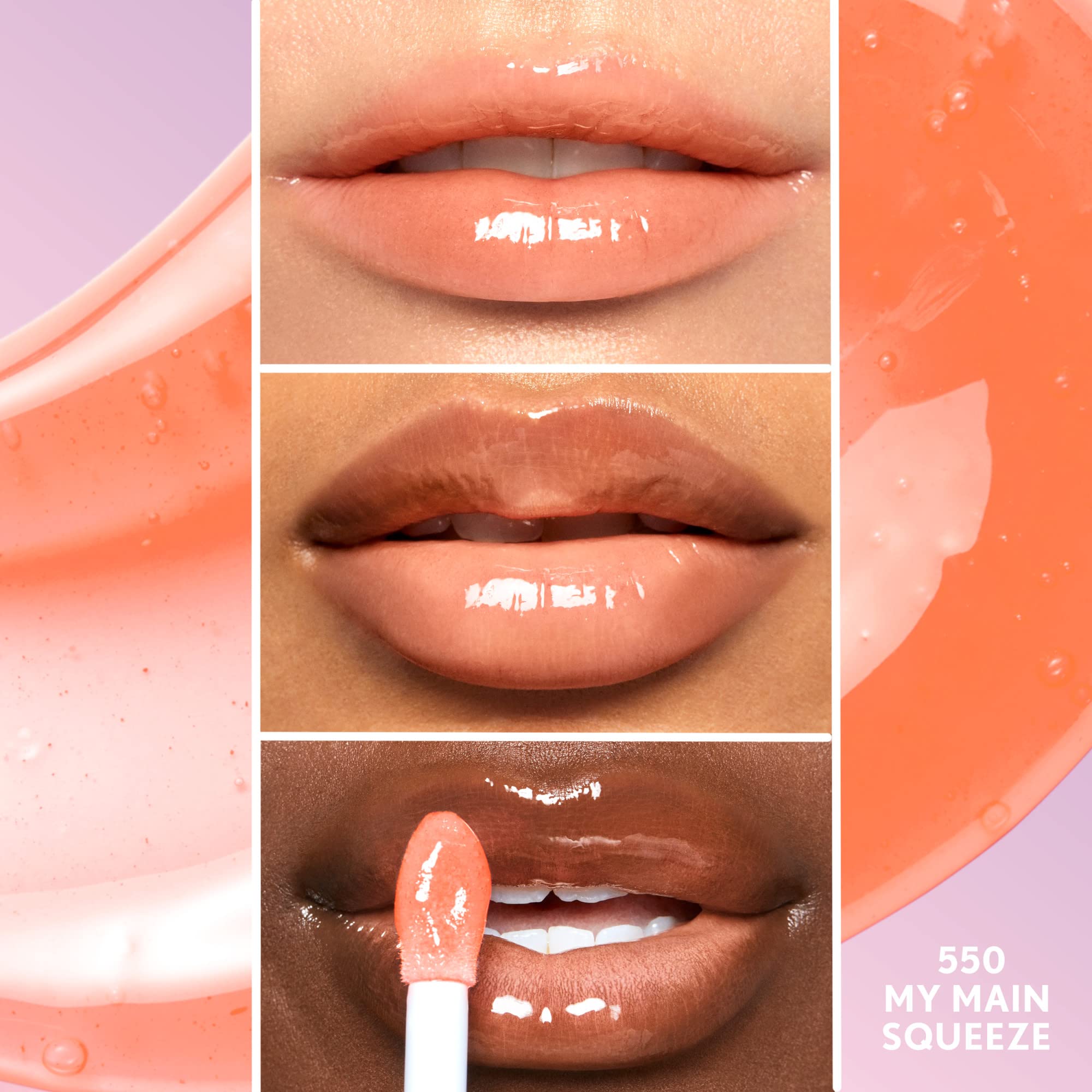 CoverGirl Clean Fresh Yummy Gloss swatch shows a sheer shade with natural scent.