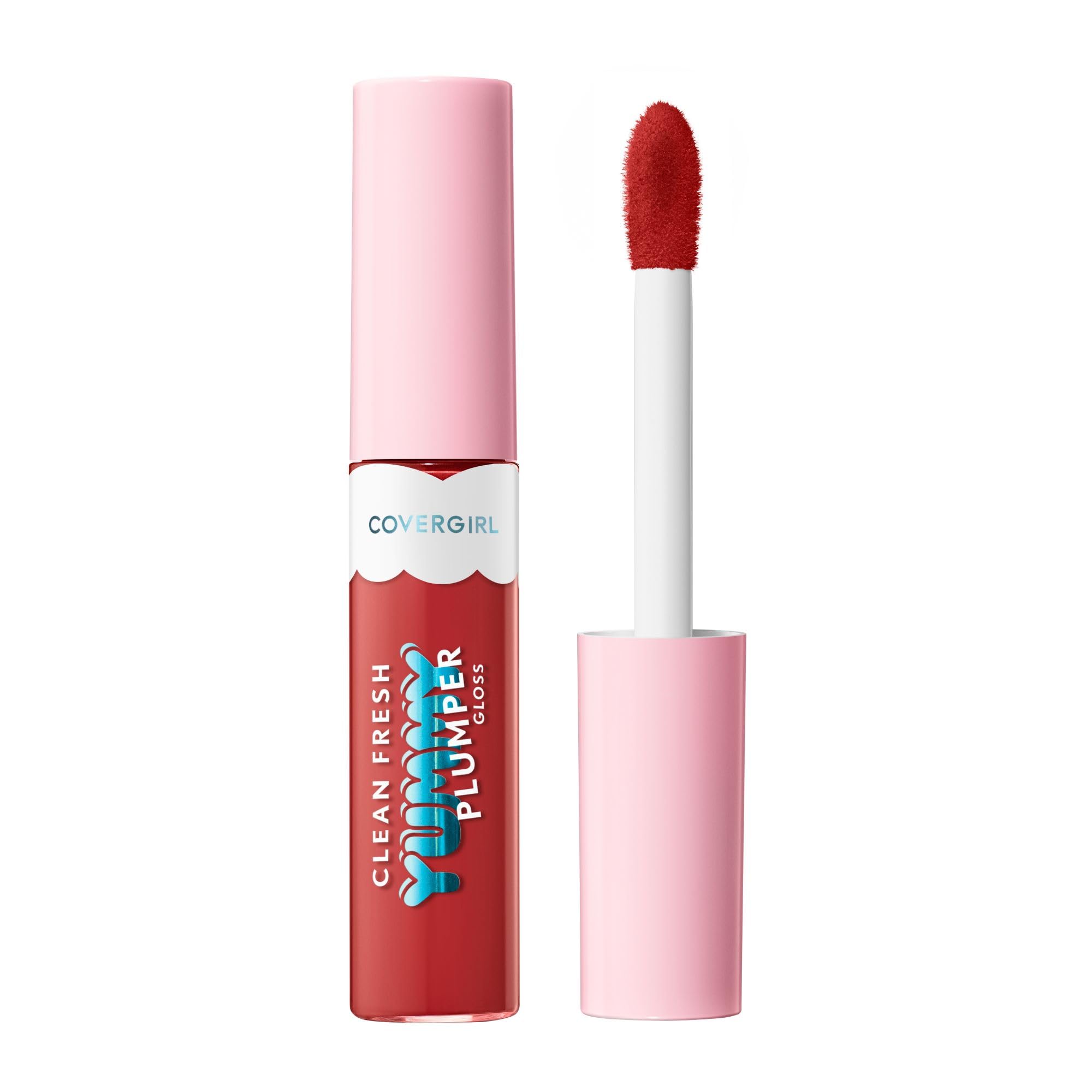 CoverGirl Clean Fresh Yummy Plumper Lip Gloss bottle highlights minty cooling for smooth lips