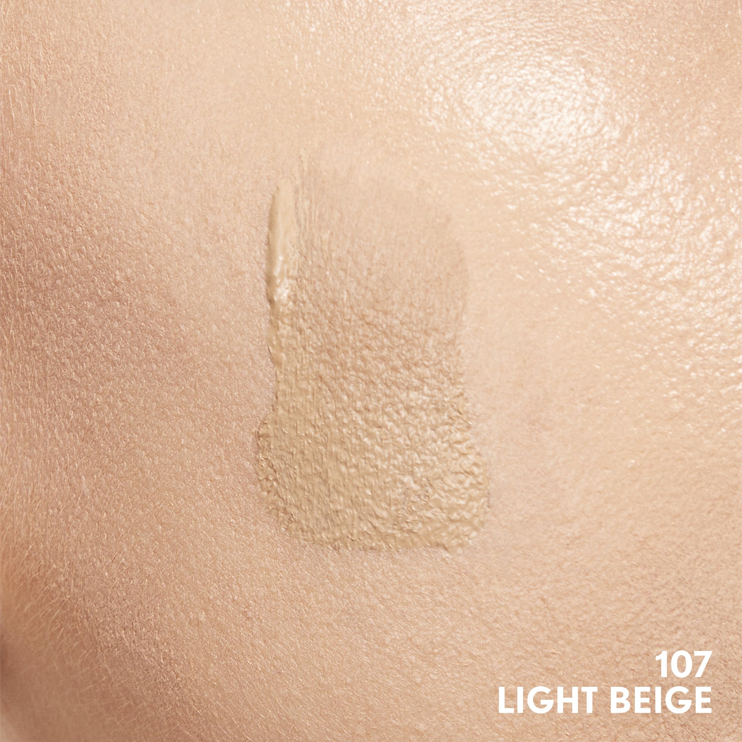 CoverGirl foundation application demo showing skin-like blend on the face.