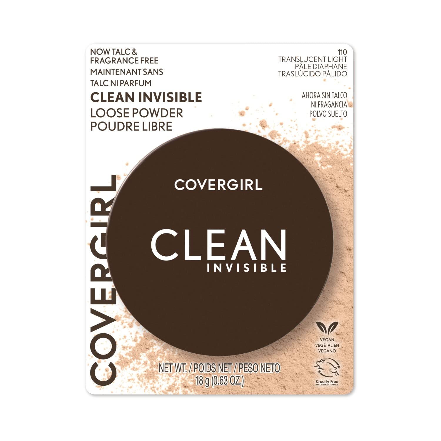 Close-up of CoverGirl Loose Powder texture showing a silky finish.