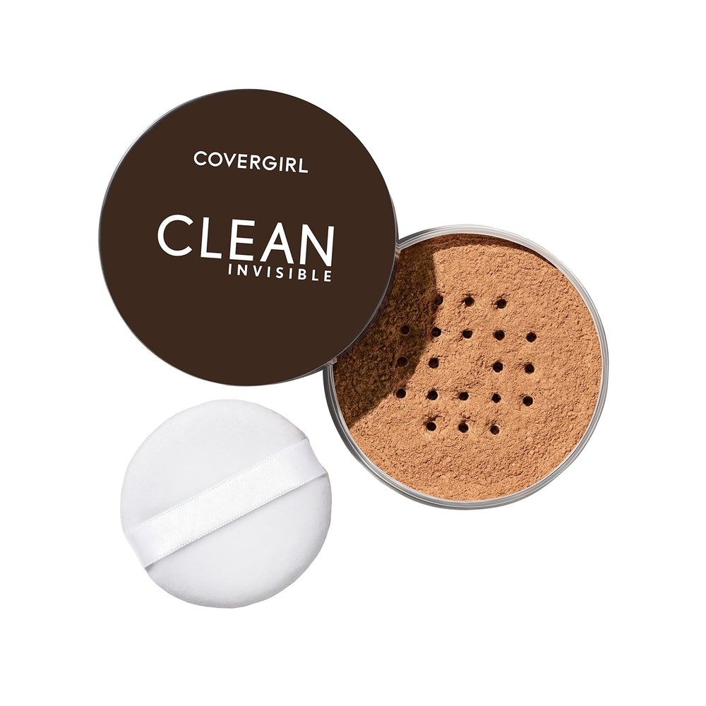 CoverGirl Clean Invisible Loose Powder Translucent Deep compact for natural, shine-free skin.