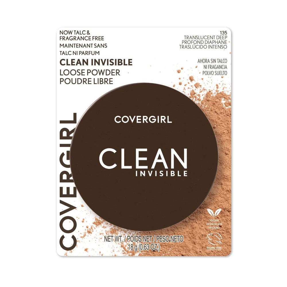 CoverGirl Clean Invisible Loose Powder vegan applicator ensures easy blending.