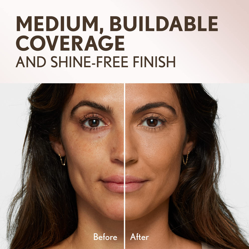 CoverGirl Clean Invisible pressed powder application swatch demonstrating lightweight wear.