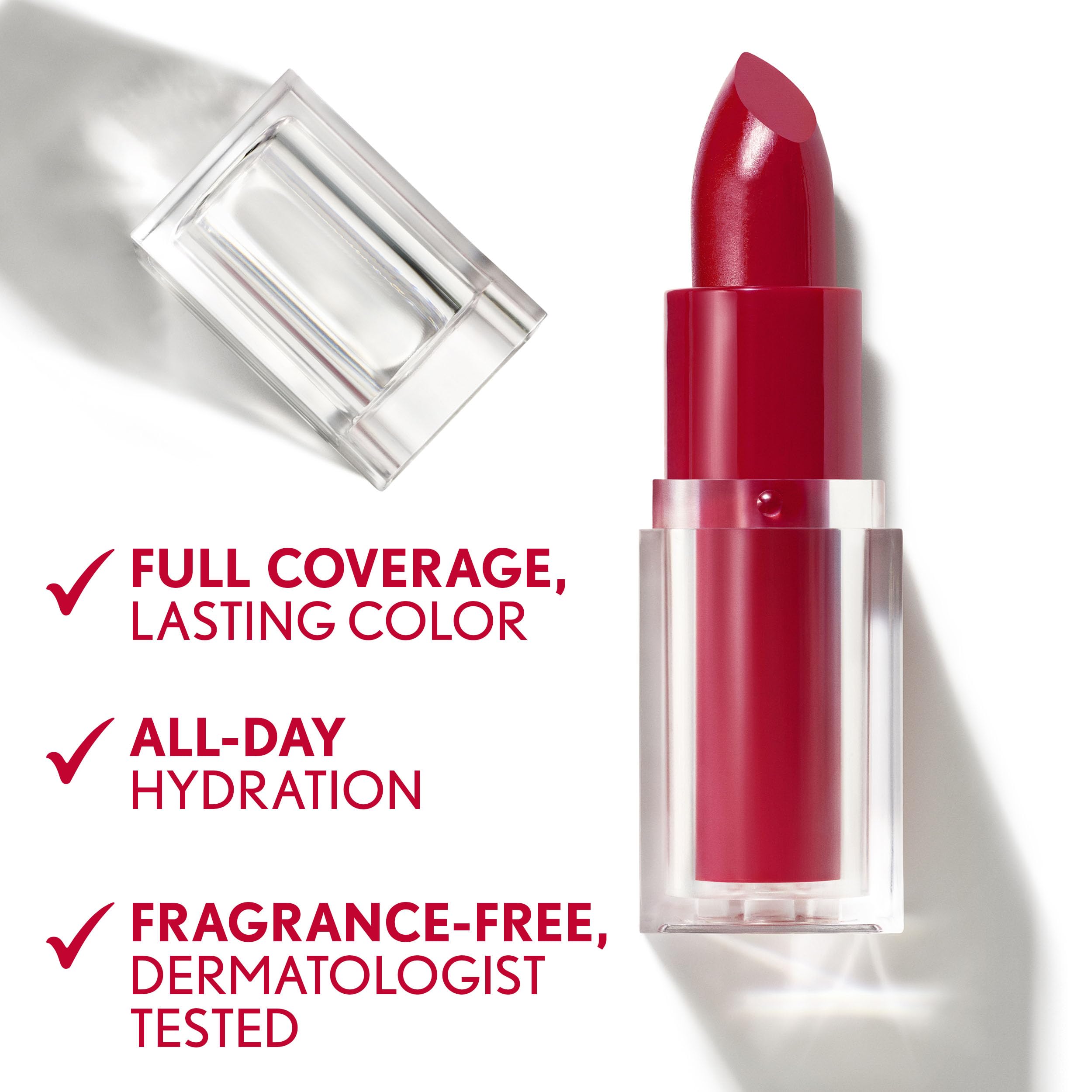 Close-up of Romance Mauve lipstick showing creamy satin texture