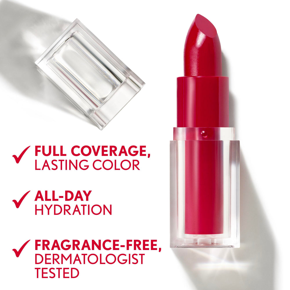 Close-up of Romance Mauve lipstick showing creamy satin texture