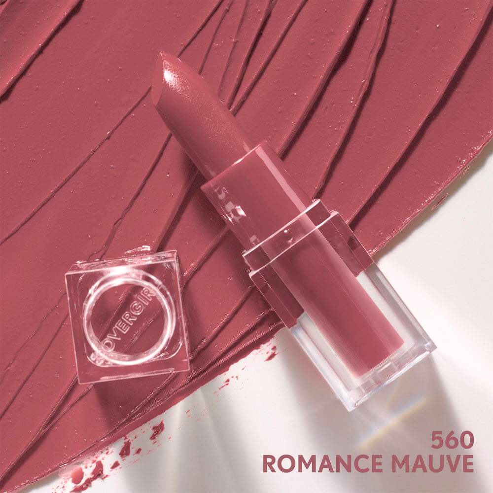 CoverGirl Clean Lip Color Romance Mauve swatch on skin showing rich color