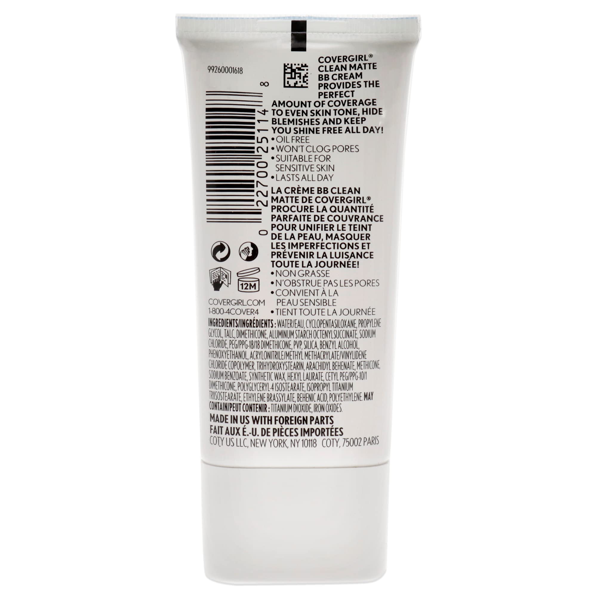 CoverGirl Clean Matte BB Cream application swirl showing blendable texture for natural look
