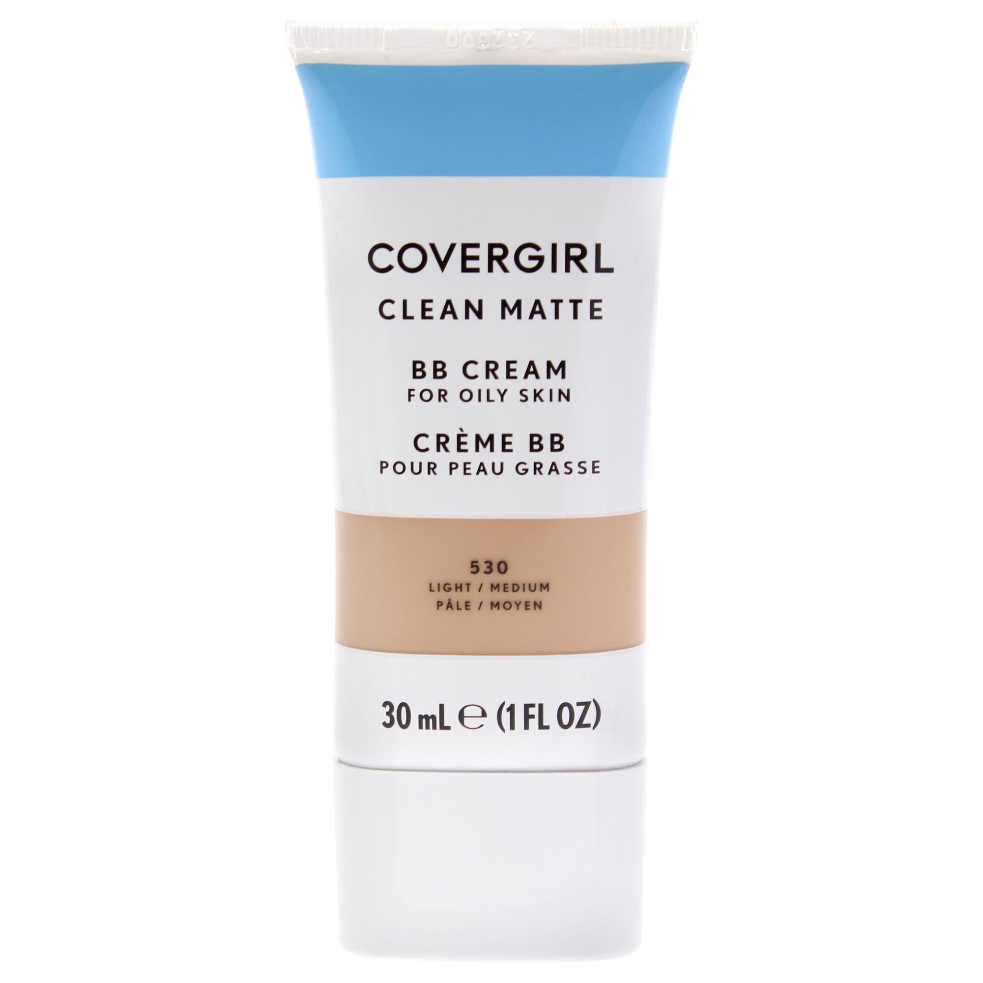 CoverGirl Clean Matte BB Cream bottle shows an oil-free matte finish for even skin tone.