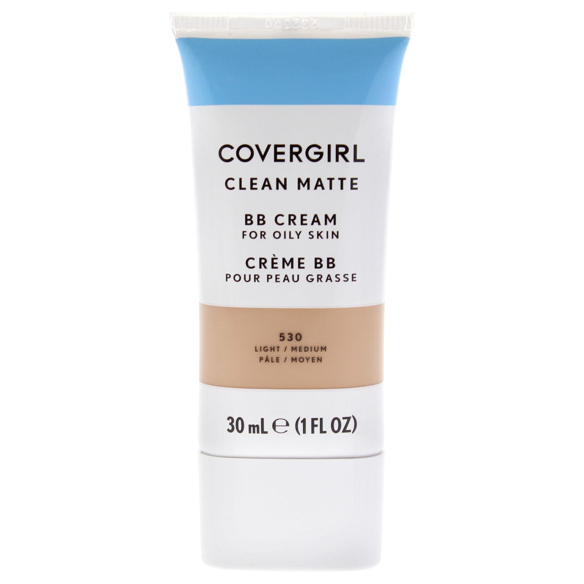 CoverGirl Clean Matte BB Cream bottle shows an oil-free matte finish for even skin tone.