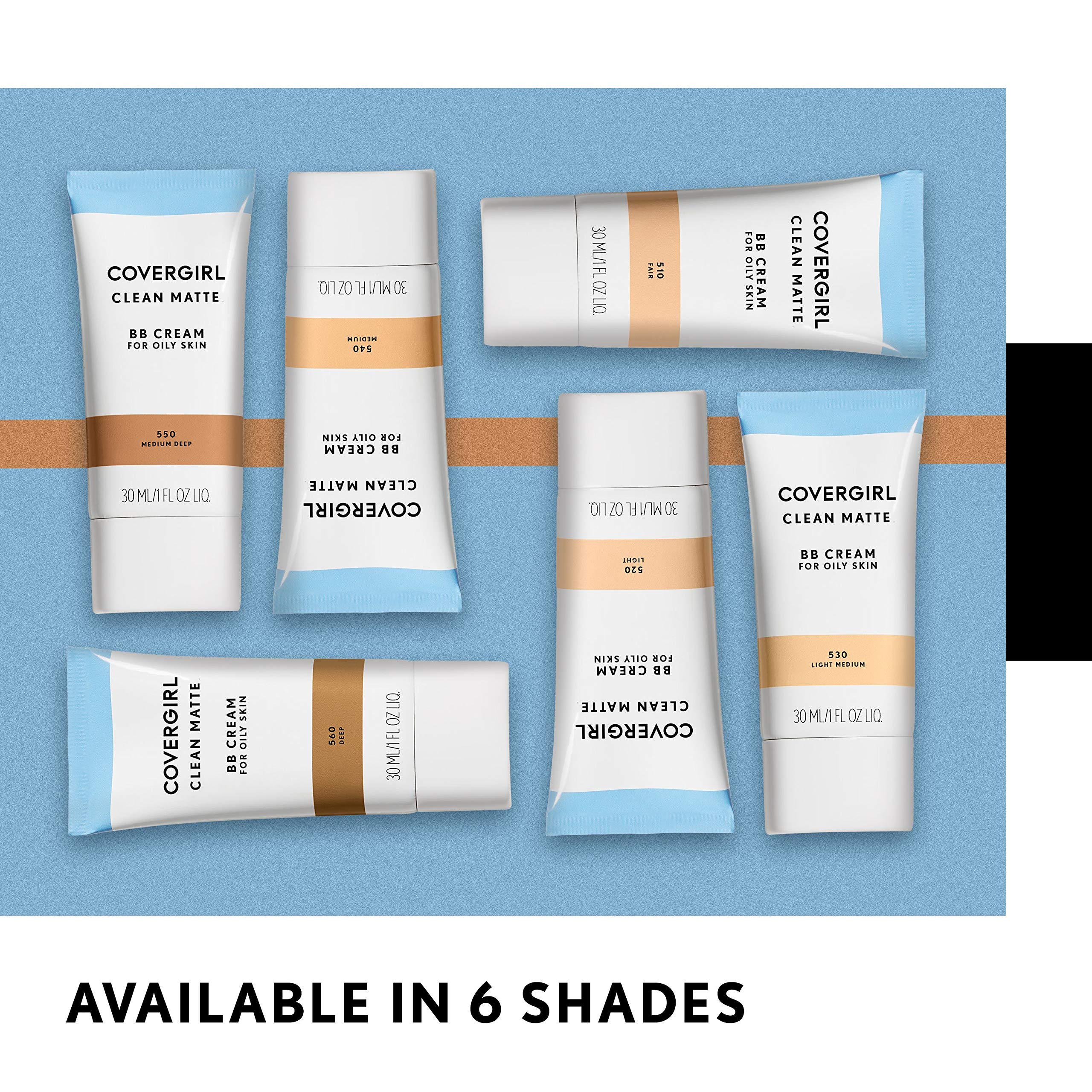 CoverGirl Clean Matte BB Cream packaging front view for shelf appeal.