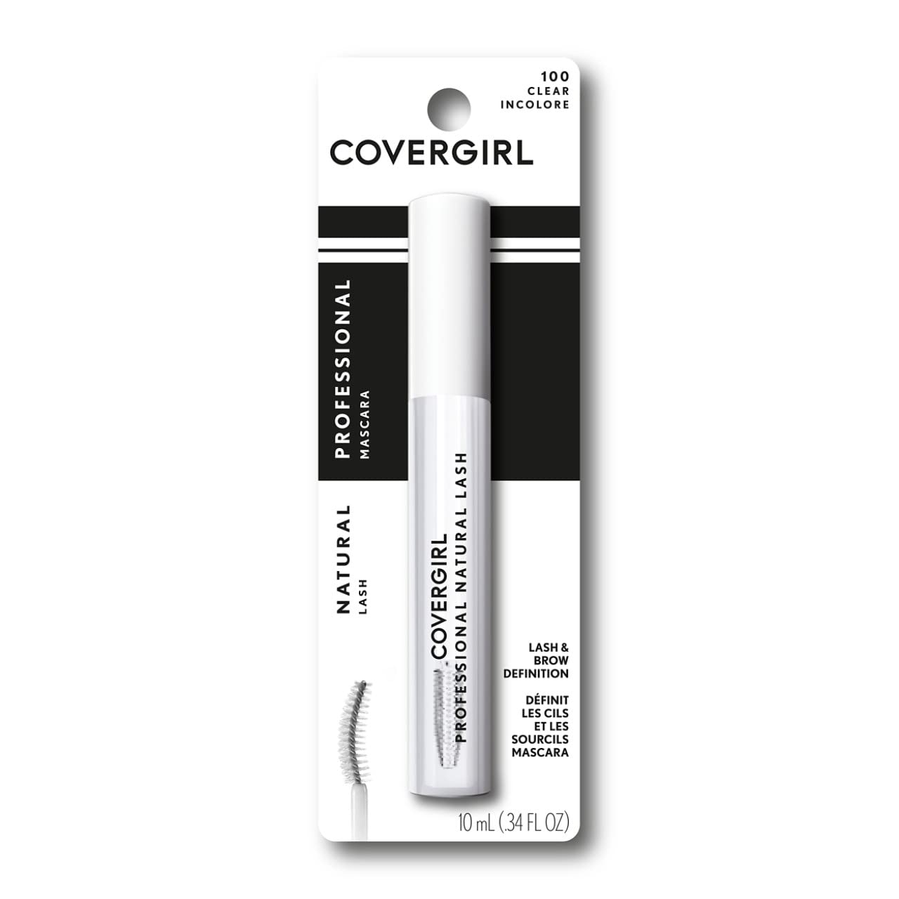 CoverGirl clear brow and lash gel brush in use for precise grooming.