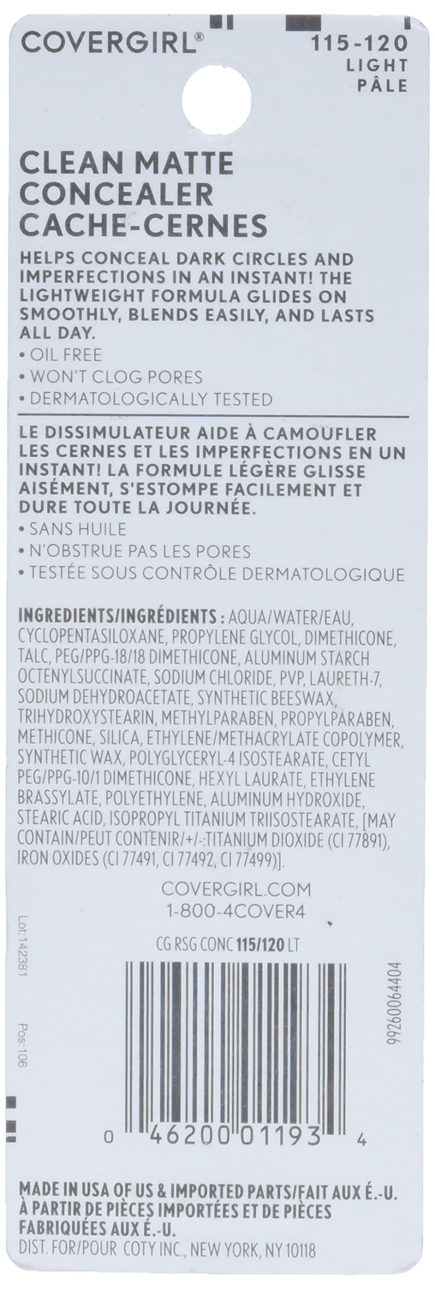 COVERGIRL concealer with skin-brightening pigments visible under lighting